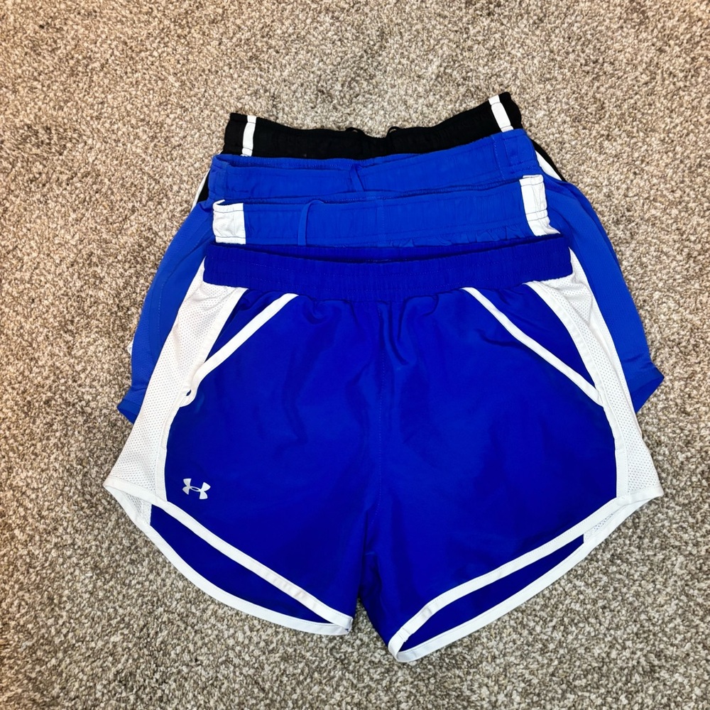 Lot of 4 Under Armour/ Nike Women's Blue and Black Athletic Shorts Size XS